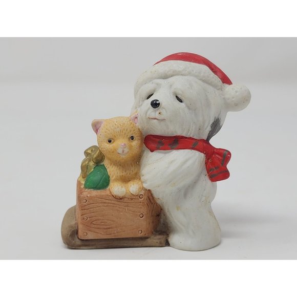 Set Of 5 Homco Christmas Figurines 2 Santas 2 Bears 1 Pine Tree - Picture 6 of 10